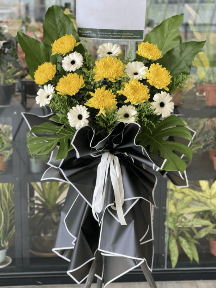 Daisy & Pong Pong Condolence & Funeral Flower Stand