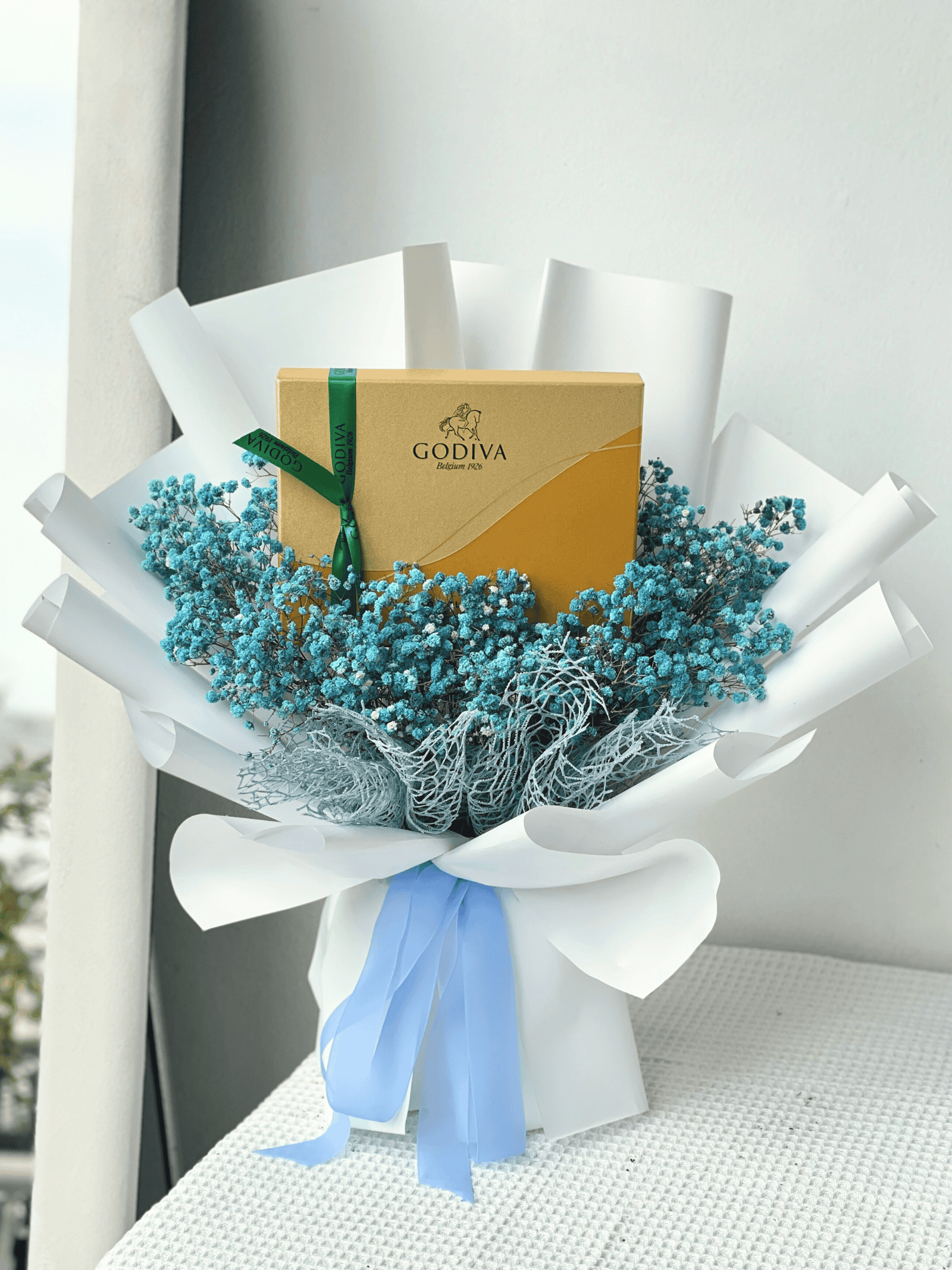 Godiva Chocolate & Baby Breath Bouquet