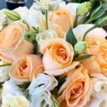 Bridal Champagne Rose & White Eustoma Hand Bouquet - Image 4