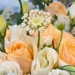 Bridal Champagne Rose & White Eustoma Hand Bouquet - Image 3