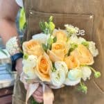 Bridal Champagne Rose & White Eustoma Hand Bouquet - Image 2
