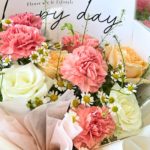 Pink Carnation & Champagne Rose Bouquet - Image 3