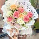 Pink Carnation & Champagne Rose Bouquet