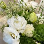 Green Ball & White Eustoma Bouquet - Image 3