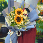 Graduation Sunflower Bouquet with Bear - Image 2