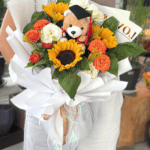 Graduation Sunflower & Bear Bouquet - Image 2