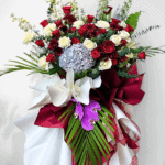 Red and White Opening Flower Stand