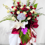 Red and White Opening Flower Stand - Image 2